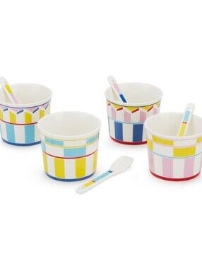 Geocromia Porcelain Dinnerware - Ice Cream Bowl Set of 4